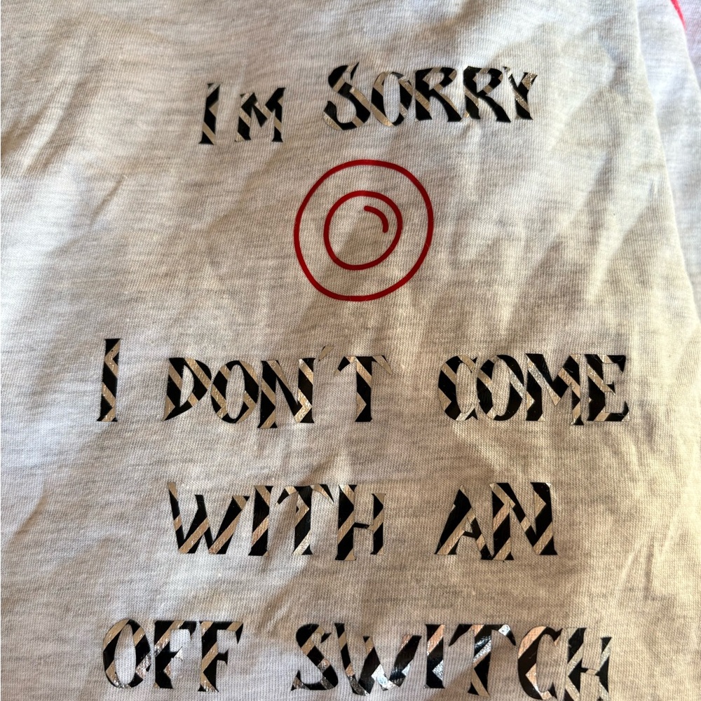 Gray Graphic baseball T-Shirt with Red Circle Design